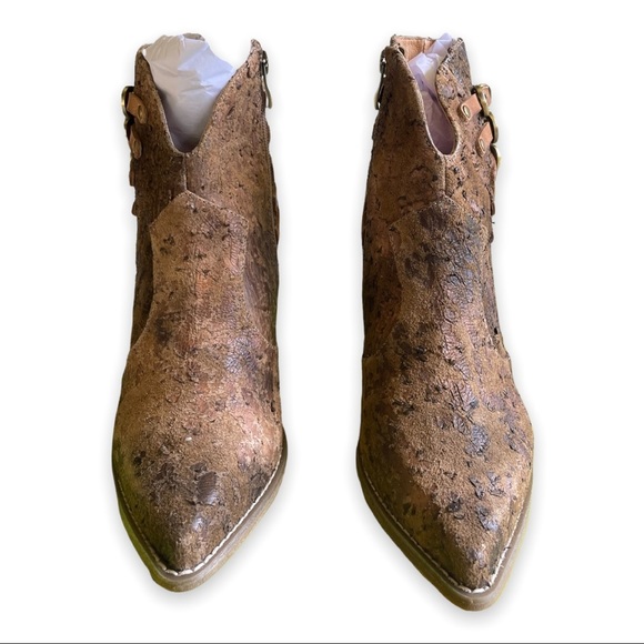 Antelope Western Boots Haddi Q25 Stacked Heel Unique Low Bootie Size 8 - Picture 5 of 8